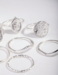 Silver Multi Coin Ring Stack - link has visual effect only