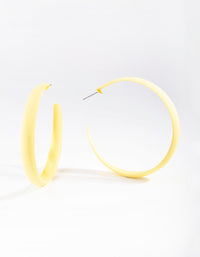 Neon Yellow Hoop Earrings - link has visual effect only