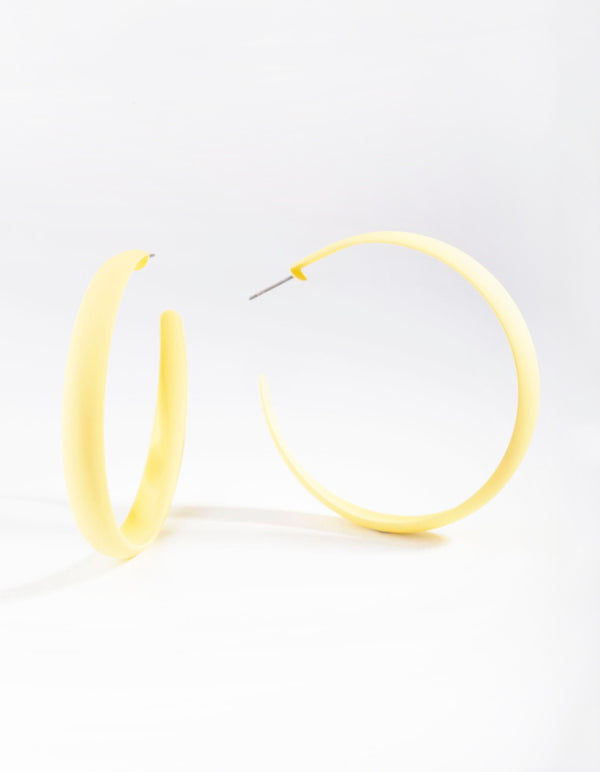 Neon Yellow Hoop Earrings