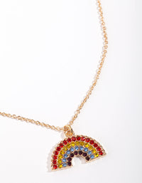 Gold Rainbow Diamante Pendant Necklace - link has visual effect only