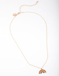 Gold Rainbow Diamante Pendant Necklace - link has visual effect only