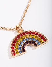 Gold Rainbow Diamante Pendant Necklace - link has visual effect only