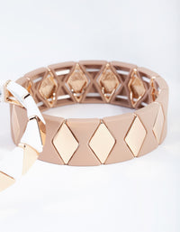 Gold Neutral Geometric Stretch Bracelet 2 Pack - link has visual effect only