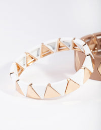 Gold Neutral Geometric Stretch Bracelet 2 Pack - link has visual effect only