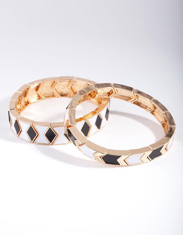 Gold Triangle Enamel Bracelet Pack