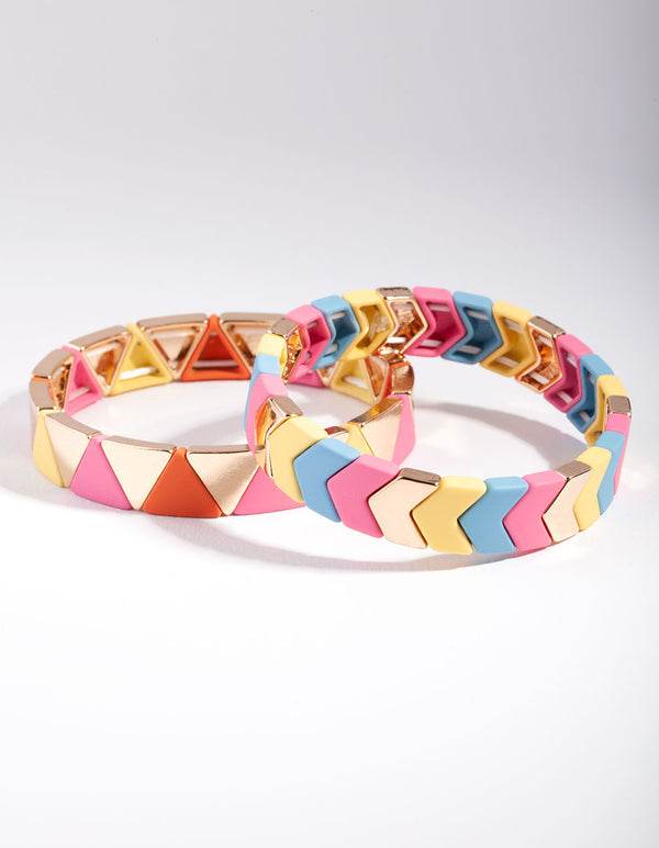 Gold Triangle Metal Bracelet Pack