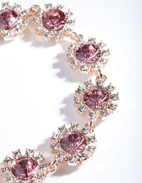 Rose Gold Gem Diamante Flower Bracelet - link has visual effect only