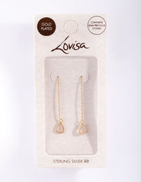 Gold Plated Sterling Silver Rose Quartz Thread Through Earrings - link has visual effect only