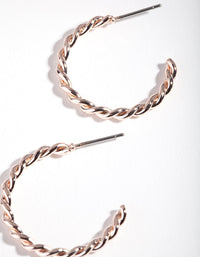 Rose Gold Twisted Hoop Earrings - link has visual effect only