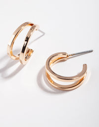 Gold Double Hoop Earrings - link has visual effect only