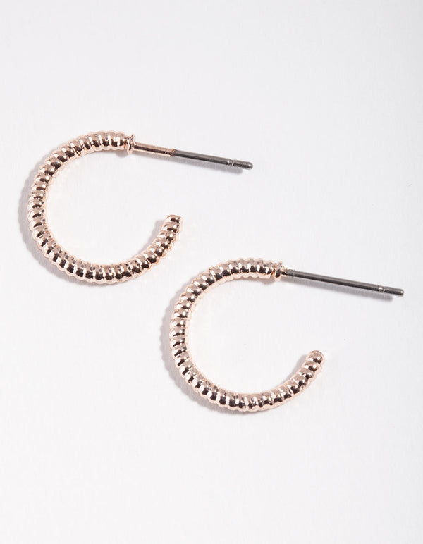 Rose Gold Croissant Hoop Earrings