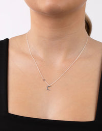 Sterling Silver Asymmetrical Celestial Necklace - link has visual effect only