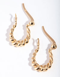 Gold Plated Sterling Silver Mini Twist Creole Hoop Earrings - link has visual effect only