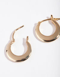 Gold Plated Sterling Silver Sleek Wide Creole Hoop Earrings - link has visual effect only