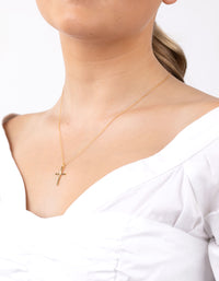 Sterling Silver Gold Cross Necklace - link has visual effect only