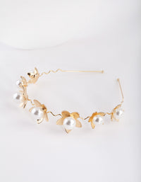 Gold Pearl Flower Headband - link has visual effect only