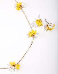 Kids Flower Cluster Necklace & Earrings Set - link has visual effect only