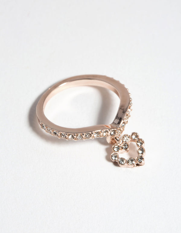 Rose Gold Heart Charm Ring