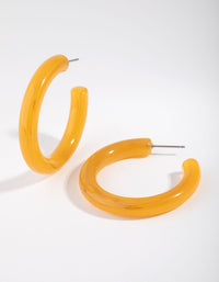 Acrylic Medium Tortoiseshell Hoop Earrings - link has visual effect only