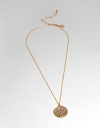 Gold Detailed Coin Drop Necklace - link has visual effect only