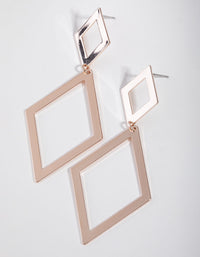 Rose Gold Tilted Square Drop Earrings - link has visual effect only