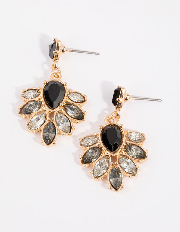 Gold Embellished Drop Earrings