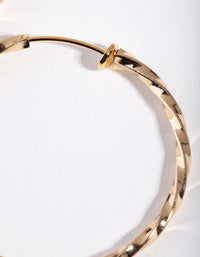 Gold Twist Clip On Hoop Earrings - link has visual effect only