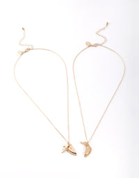 Gold Best Friend Half Heart Necklace Pack - link has visual effect only