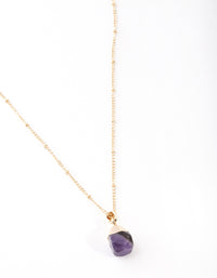 Gold Purple Semi Precious Stone Necklace - link has visual effect only