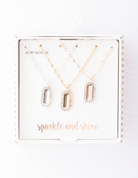 Mixed Metal Diamante Tag Necklace Pack - link has visual effect only