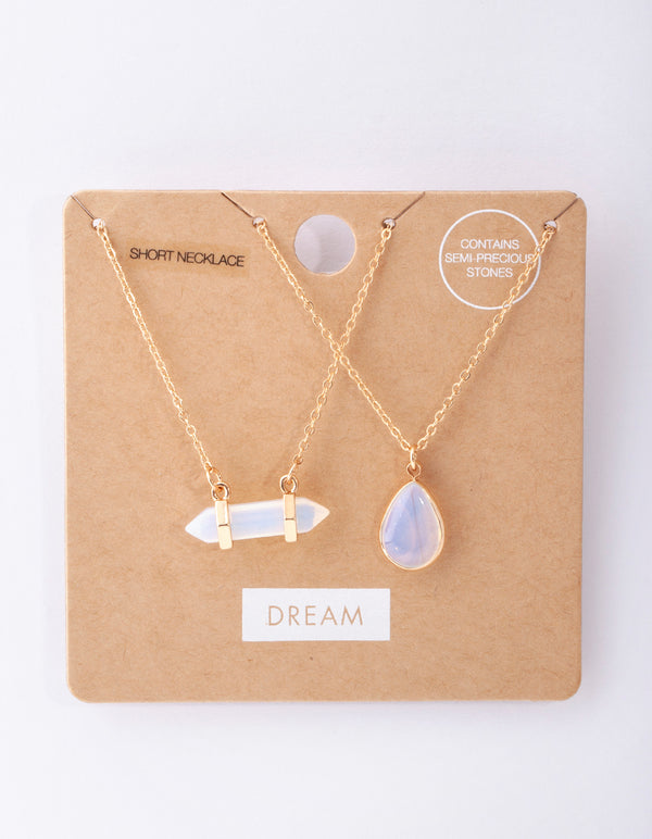 Gold Teardrop & Shard Necklace Pack