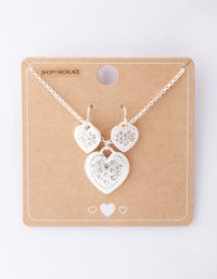 Silver Diamante Necklace & Earring Set - link has visual effect only