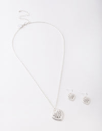 Silver Diamante Necklace & Earring Set - link has visual effect only