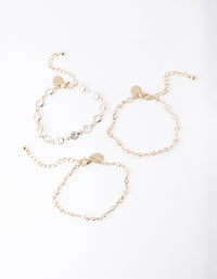 Gold Circle Diamante Bracelet Pack - link has visual effect only