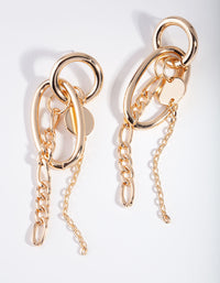 Gold Chain & Charm Drop Earrings - link has visual effect only