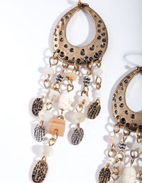 Gold Cascading Bead Drop Earrings - link has visual effect only