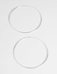 Sterling Silver 50mm Plain Hoop Earrings - link has visual effect only