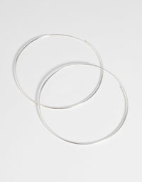 Sterling Silver 50mm Plain Hoop Earrings - link has visual effect only