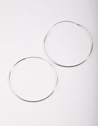 Sterling Silver 40mm Plain Hoop Earrings - link has visual effect only