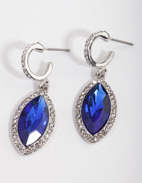 Rhodium Blue Navette Drop Earrings - link has visual effect only