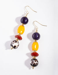 Gold Multi Stone Drop Earrings - link has visual effect only