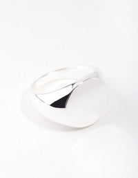 Silver Plated Plain Signet Ring - link has visual effect only