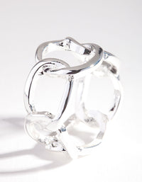 Silver Plated Wide Rectangle Ring - link has visual effect only