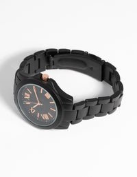 Matte Black Sport Link Strap Watch - link has visual effect only