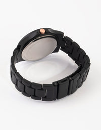 Matte Black Sport Link Strap Watch - link has visual effect only