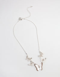 Kids Silver Diamante Stamp Butterfly Necklace - link has visual effect only