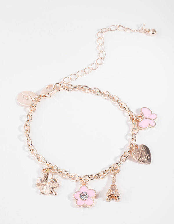 Kids Rose Gold Eiffel Tower Bracelet