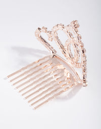 Kids Rose Gold Crystal Crown Comb - link has visual effect only