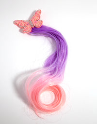 Kids Fabric Faux Hair Butterfly Clip - link has visual effect only