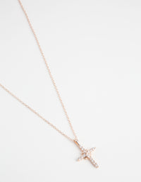 Rose Gold Cross & Diamante Necklace - link has visual effect only